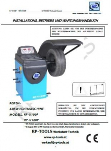 RP-R-RP-TOOLS BEDIENUNGSANLEITUNG WUCHTMASCHINE